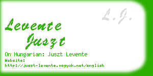 levente juszt business card